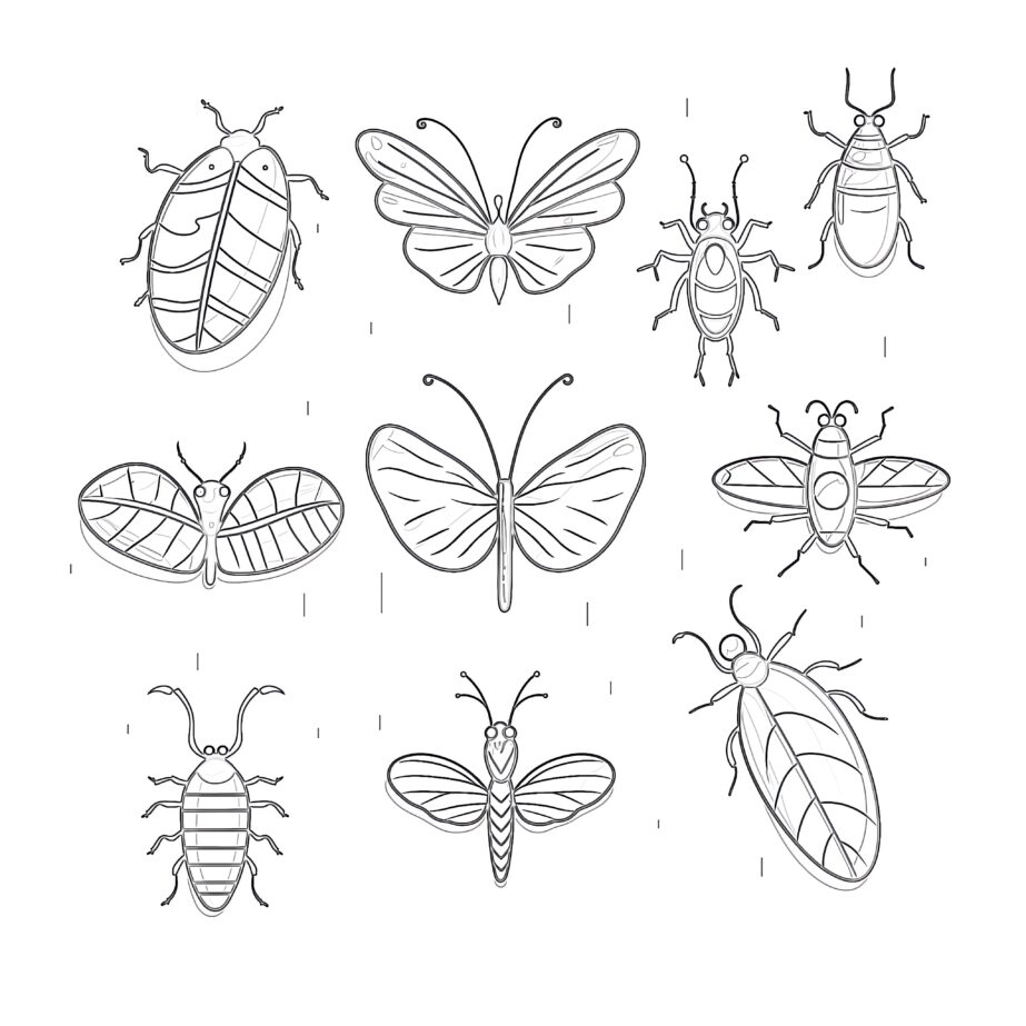 Pages à Colorier Sur Les Insectes Pour les Enfants D’âge Préscolaire