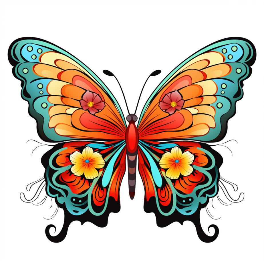 Große Schmetterlings-Malvorlagen 2