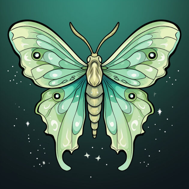 Luna Moth Coloring Page | Coloring Pages Mimi Panda