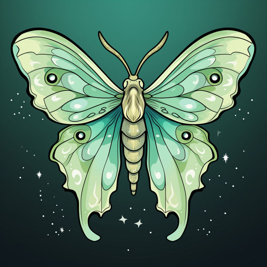 Luna Moth Coloring Page 2