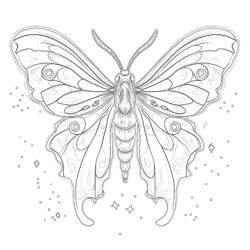 Luna Moth Coloring Page - Printable Coloring page