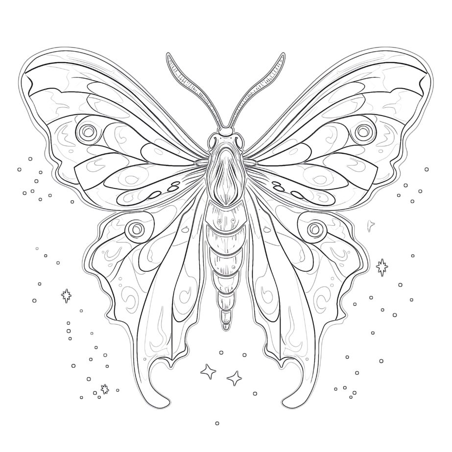 Luna Moth Coloring Page