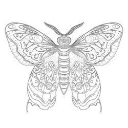 Moth Coloring Page - Printable Coloring page