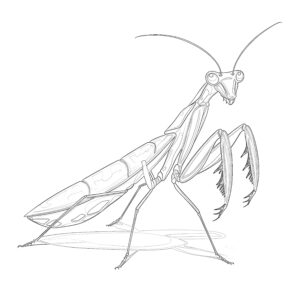 染色絵画　カマキリ カマキリの塗り絵ページ | 着色ページ ミミ・パンダ