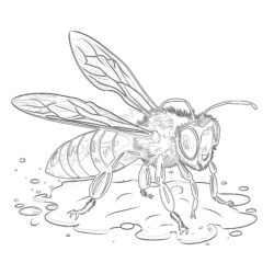 Realistic Bee Coloring Pages - Printable Coloring page