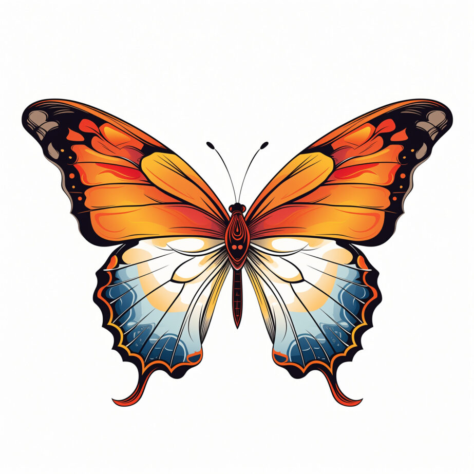 Realistic Butterfly Coloring Page 2Original image