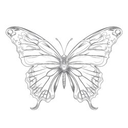 Realistic Butterfly Coloring Page - Printable Coloring page
