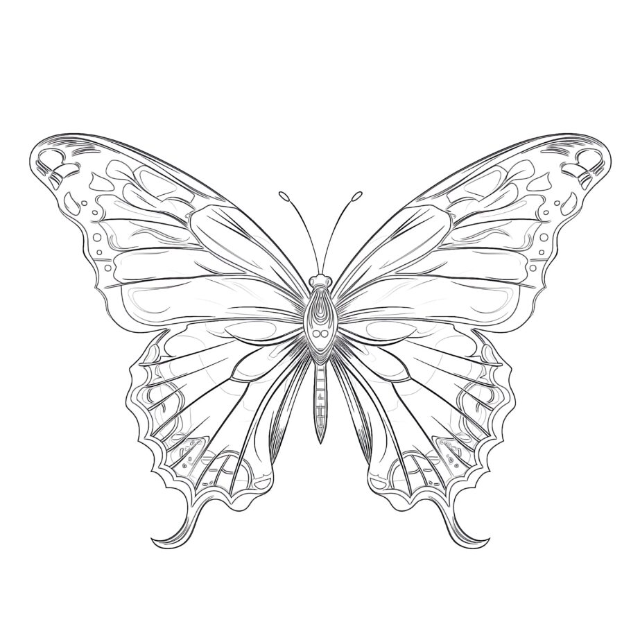 Realistic Butterfly Coloring Page
