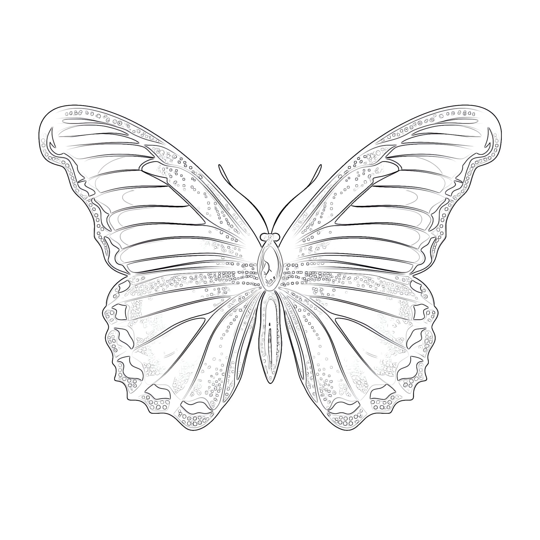 Realistic Butterfly Coloring Pages | Coloring Pages Mimi Panda