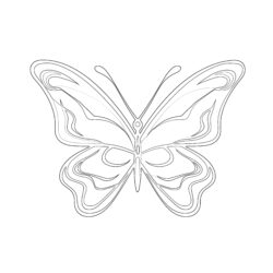 Einfache Schmetterlings-Malvorlage - Druckbare Ausmalbilder