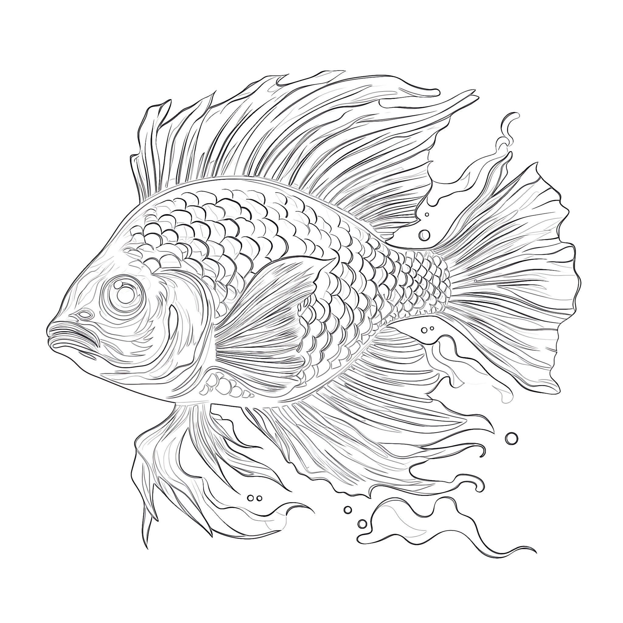 Adult Coloring Pages Fish | Coloring Pages Mimi Panda