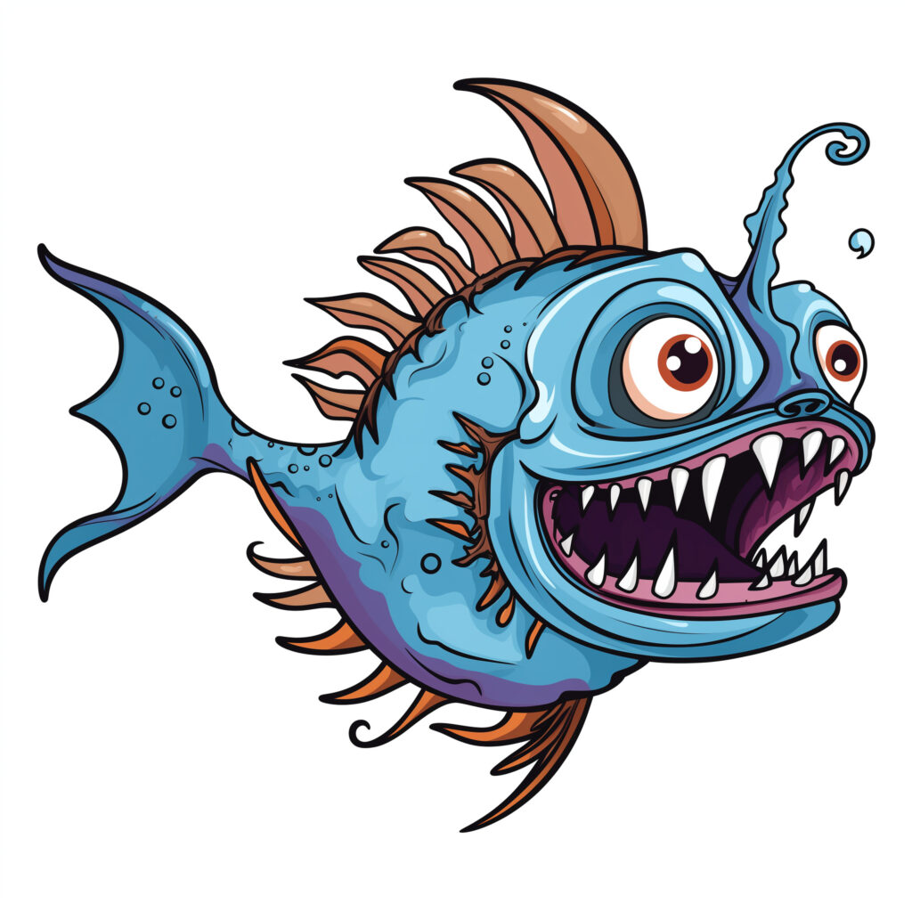 Angler Fish Coloring Page | Coloring Pages Mimi Panda