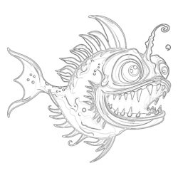 Angler Fish Coloring Page - Printable Coloring page
