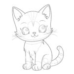 Anime Cat Coloring Pages