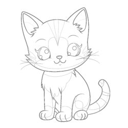 Anime Cat Coloring Pages - Printable Coloring page