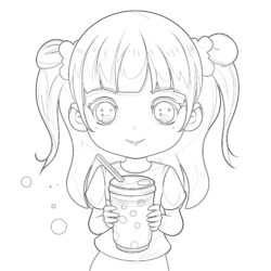 Anime Colouring Drawing - Printable Coloring page
