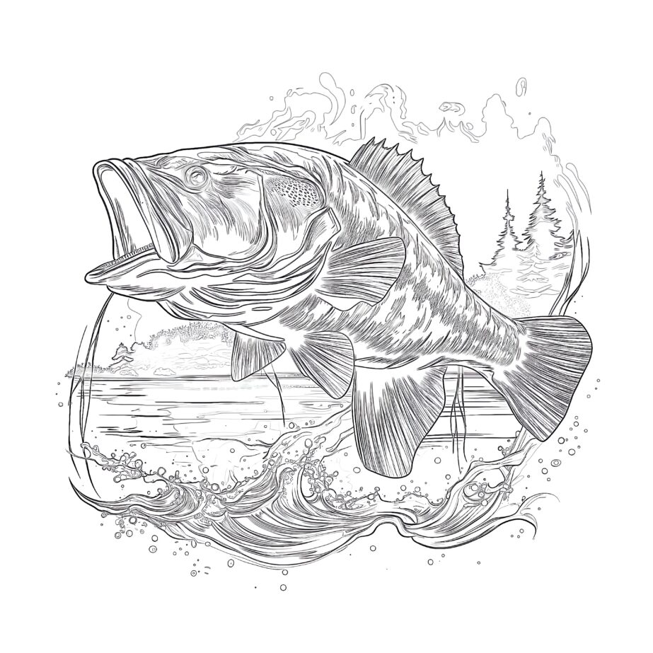 Bass Fish Coloring Pages