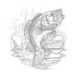 Bass Fishing Coloring Pages - Printable Coloring page