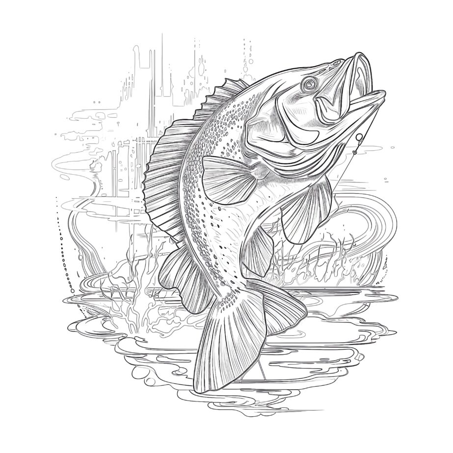 Bass Fishing Coloring Pages