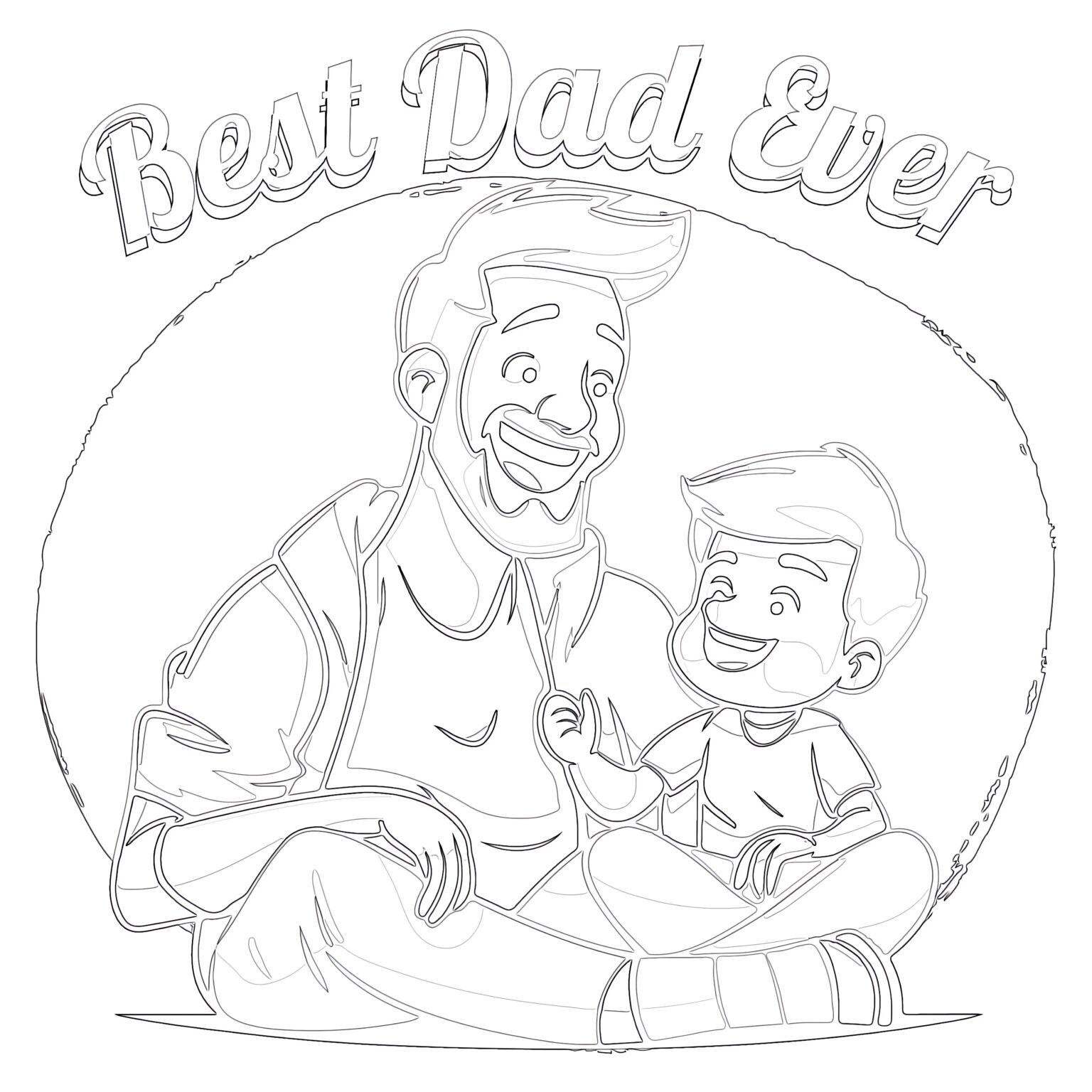 Best Dad Ever Coloring Page Coloring - Best Dad Ever Coloring Page Free 1536x1536 
