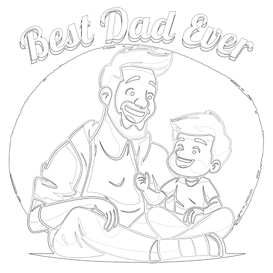 Best Dad Ever Coloring Page Free