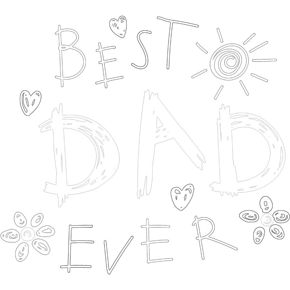 Best Dad Ever Coloring Page Printable