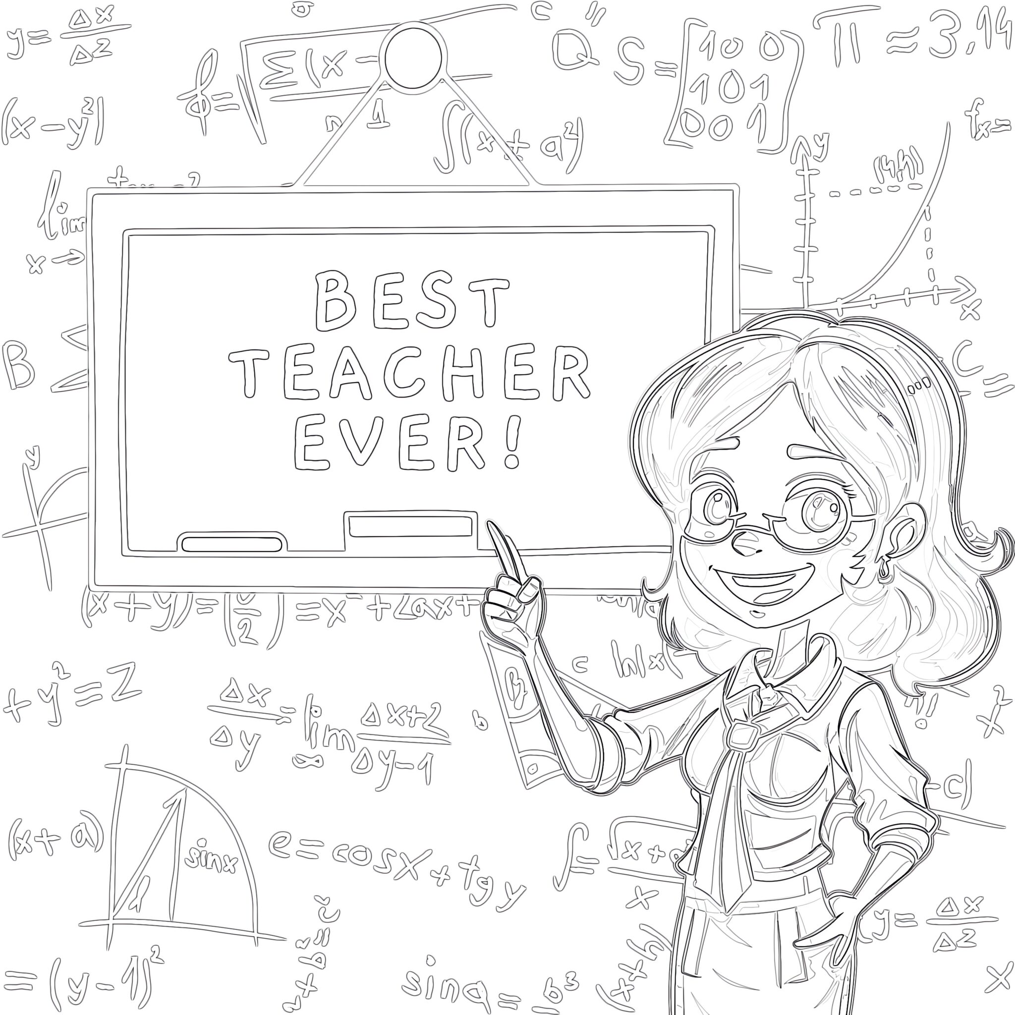 Best Teacher Ever Coloring Page - Best Teacher Ever Coloring Page Free 2048x2048 