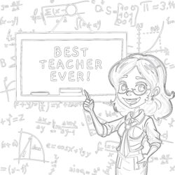 Best Teacher Ever Coloring Page Free - Printable Coloring page