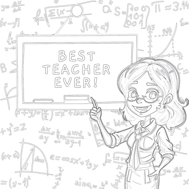 Best Teacher Ever Coloring Page - Best Teacher Ever Coloring Page Free 768x768 