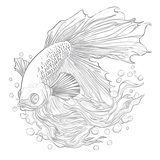 Online Coloring Betta Coloring - Betta Coloring Pages 630x630 
