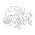 Christmas Fish Coloring Pages