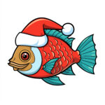 Christmas Fish Coloring Pages 2