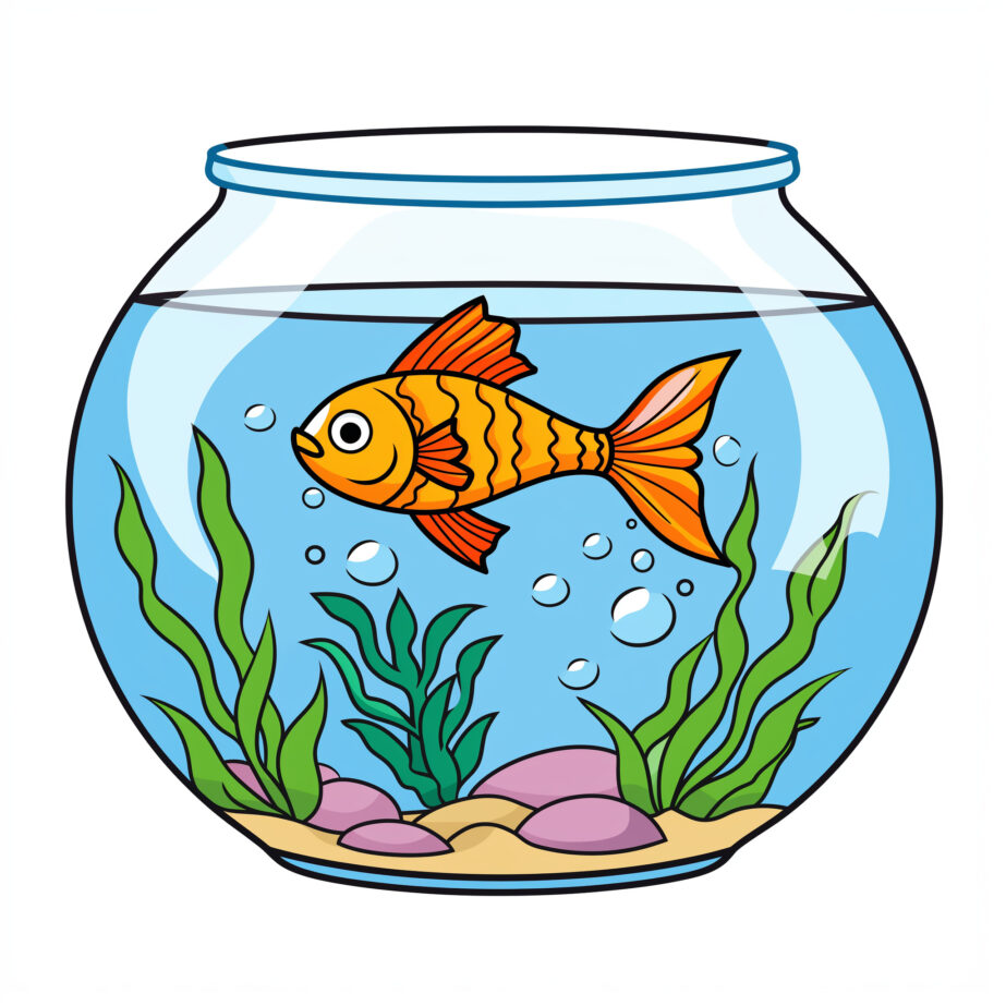 Coloring Page Of A Fish Bowl 2Original image