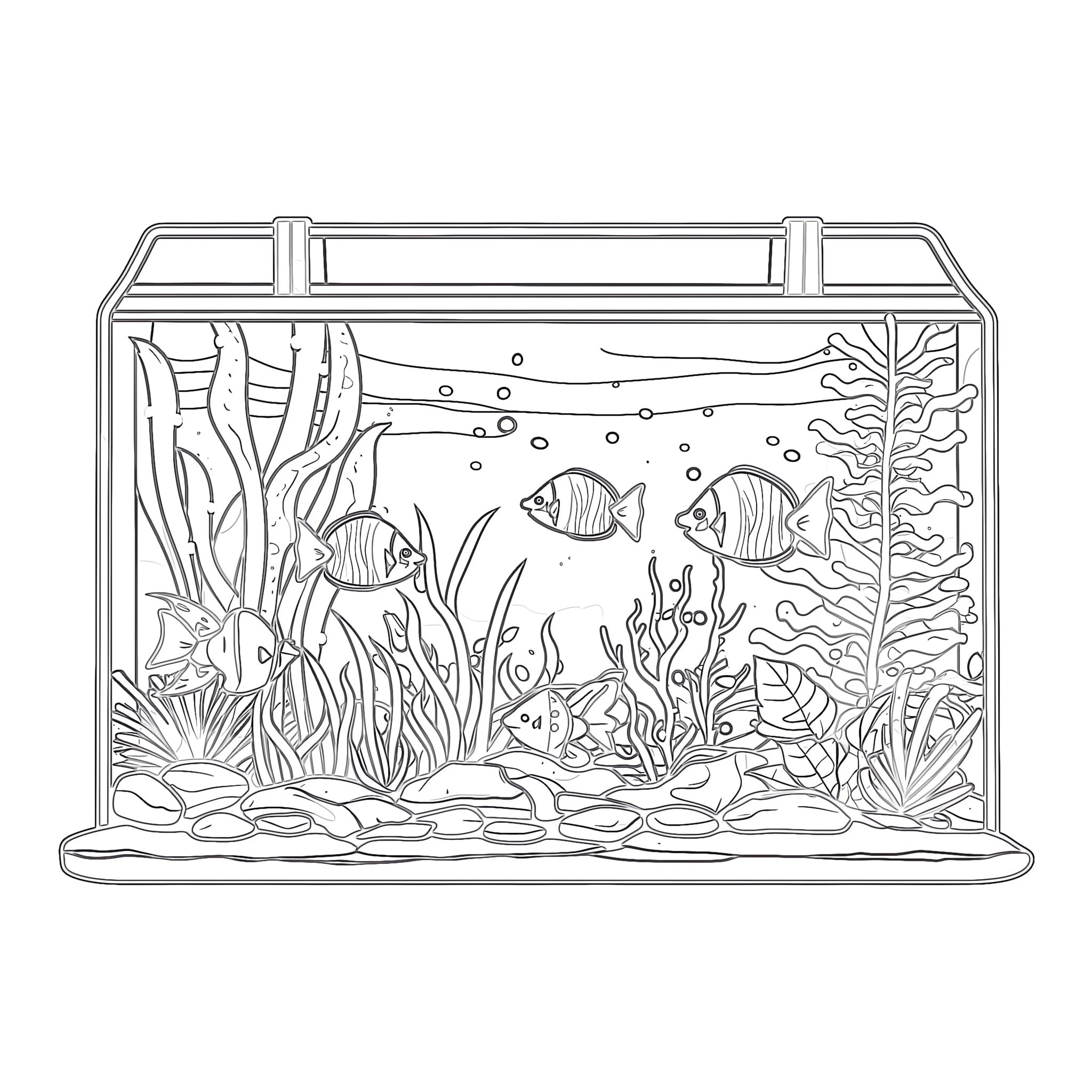 Coloring Pages Fish Tank | Coloring Pages Mimi Panda