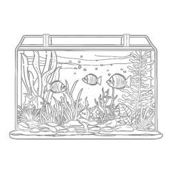 Coloring Pages Fish Tank - Printable Coloring page