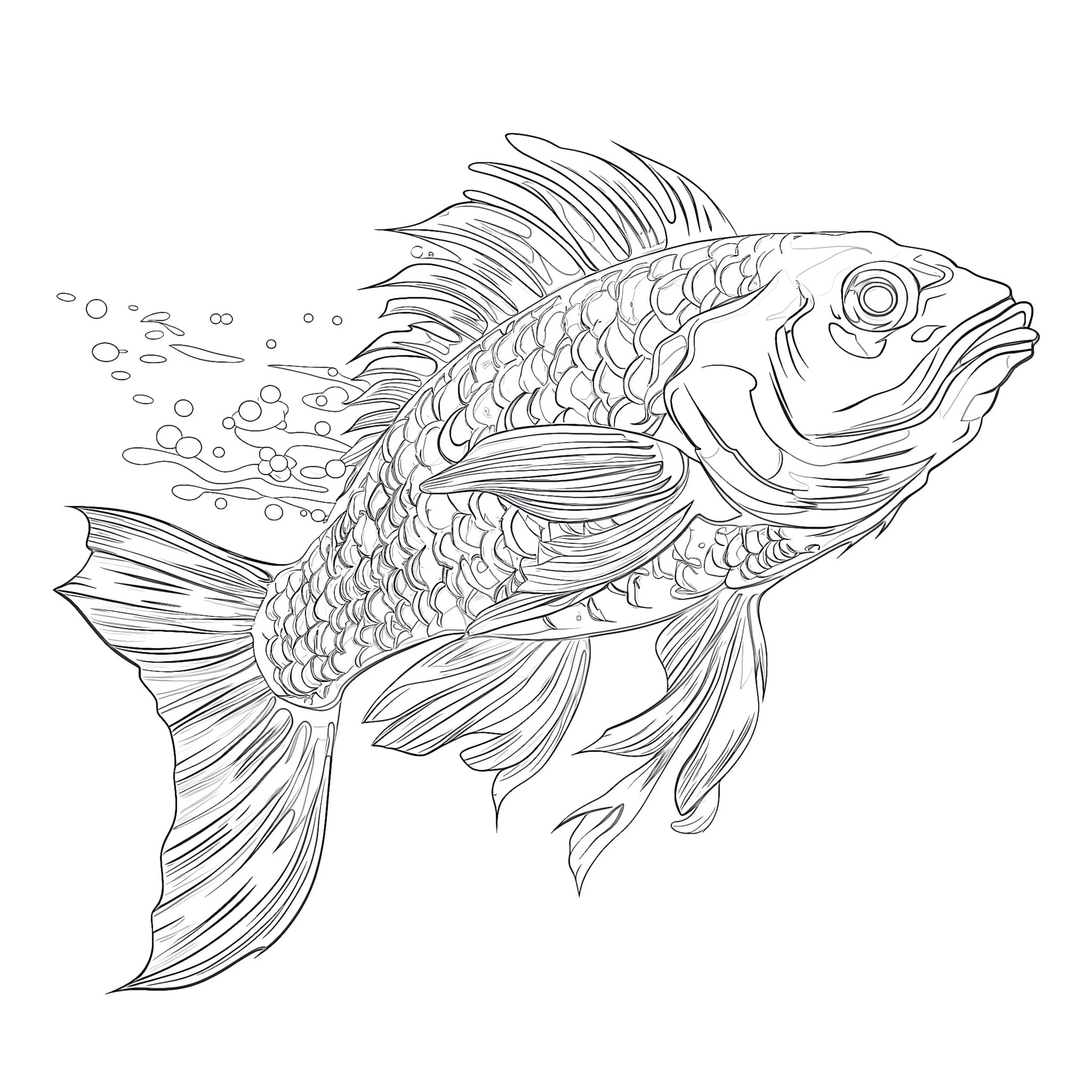 Catfish Cartoon Coloring Page | Coloring Pages Mimi Panda