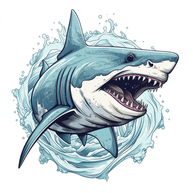 Coloring Pages Great White Shark | Coloring Pages Mimi Panda