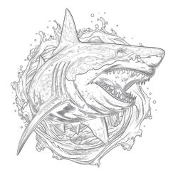 Coloring Pages Great White Shark - Printable Coloring page