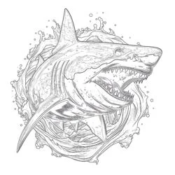 Coloring Pages Great White Shark - Printable Coloring page