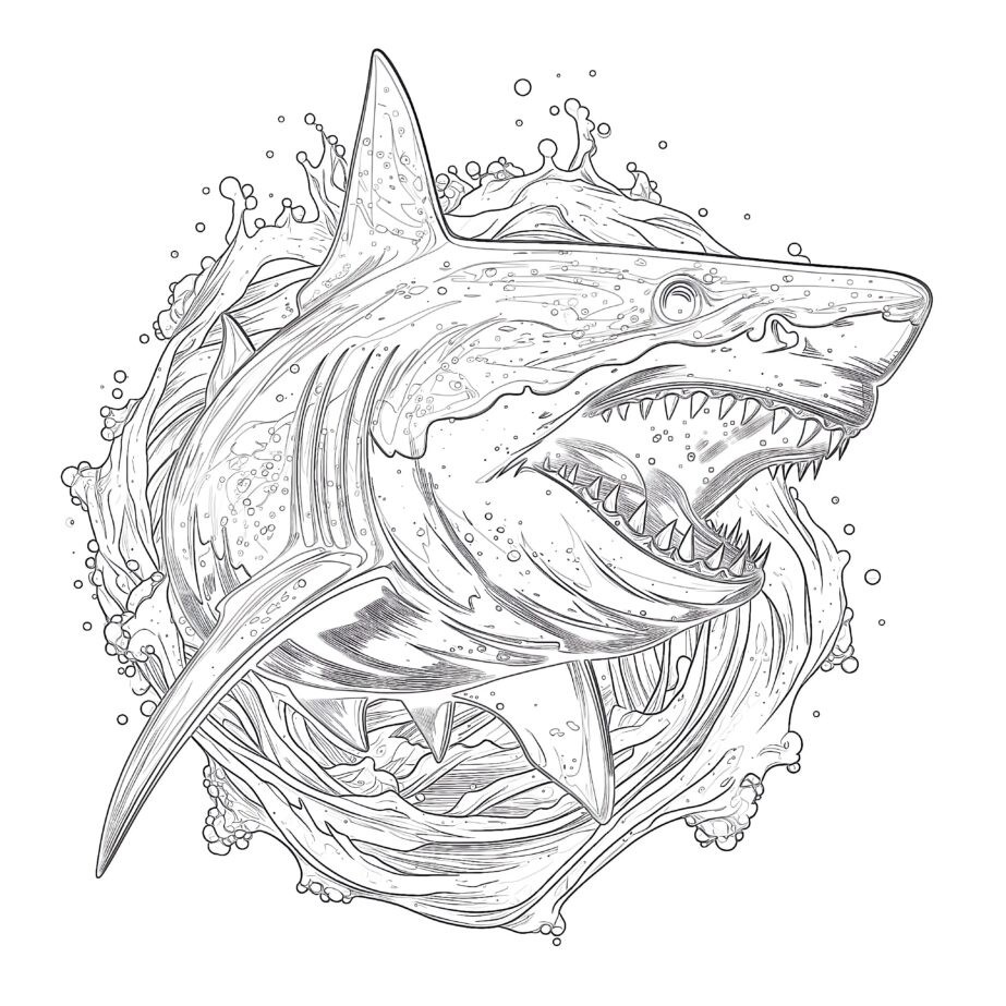 Coloring Pages Great White Shark