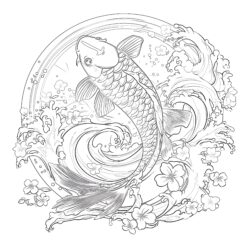 Coloring Pages Koi Fish - Printable Coloring page