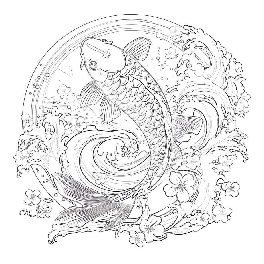 Coloring Pages Koi Fish