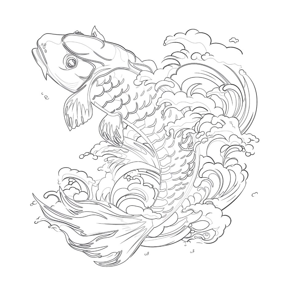 Coloring Pages Of Koi Fish