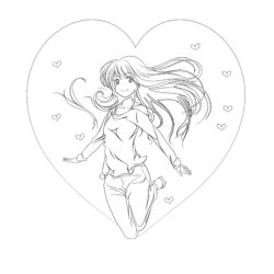 Coloring Pictures Of Anime - Printable Coloring page