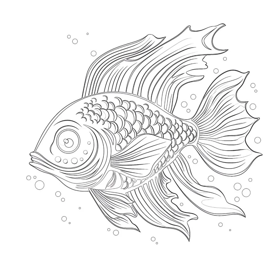Páginas para Colorear de Peces Geniales