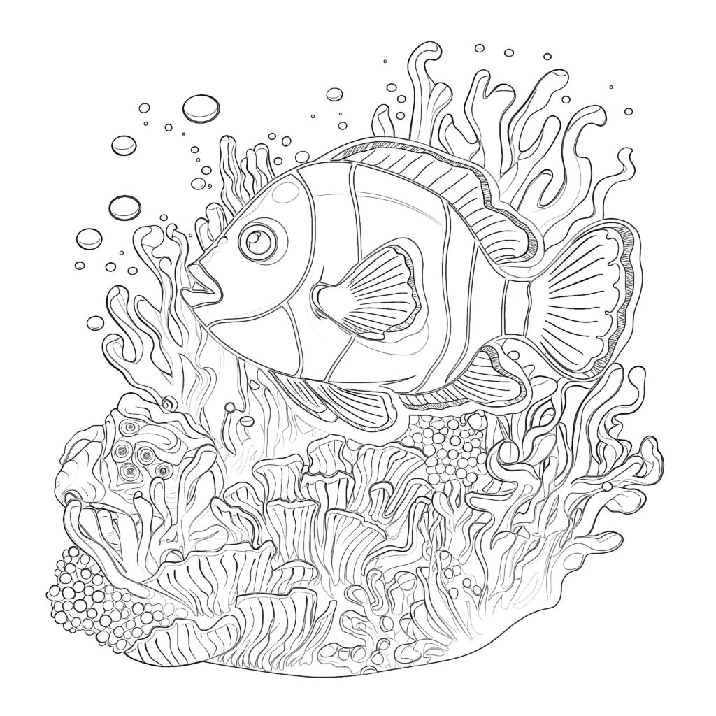 Coral Reef Fish Coloring Pages | Coloring Pages Mimi Panda