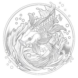 Coy Fish Coloring Page - Printable Coloring page