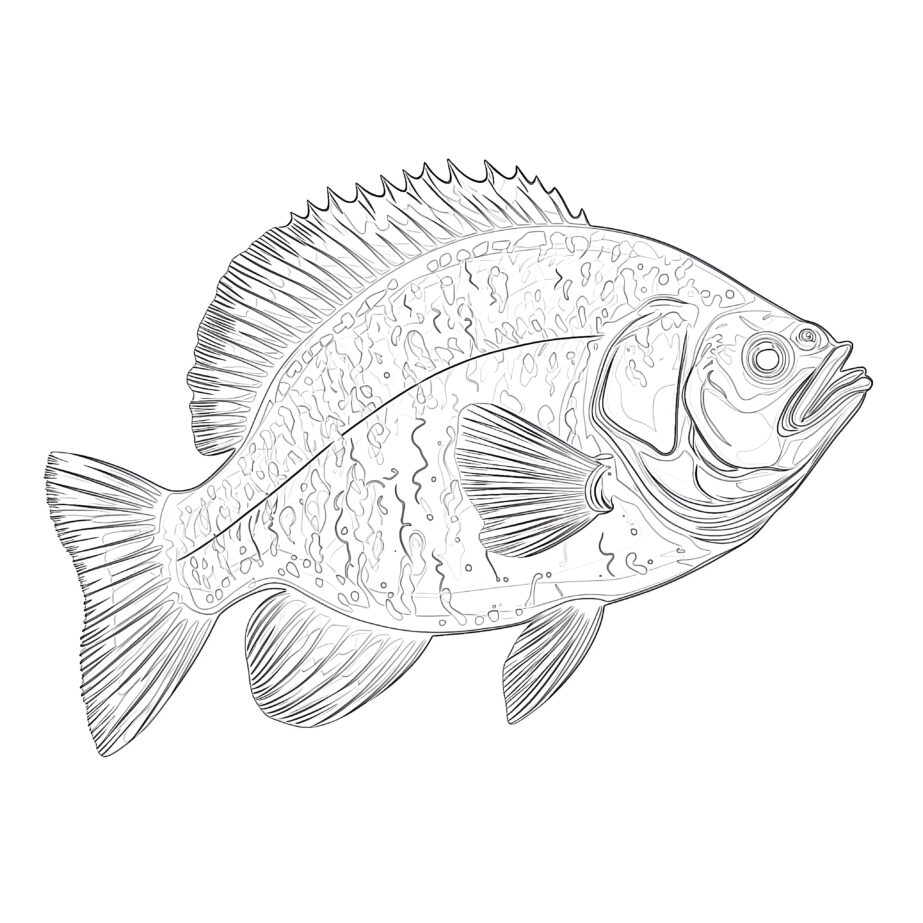 Crappie Coloring Page