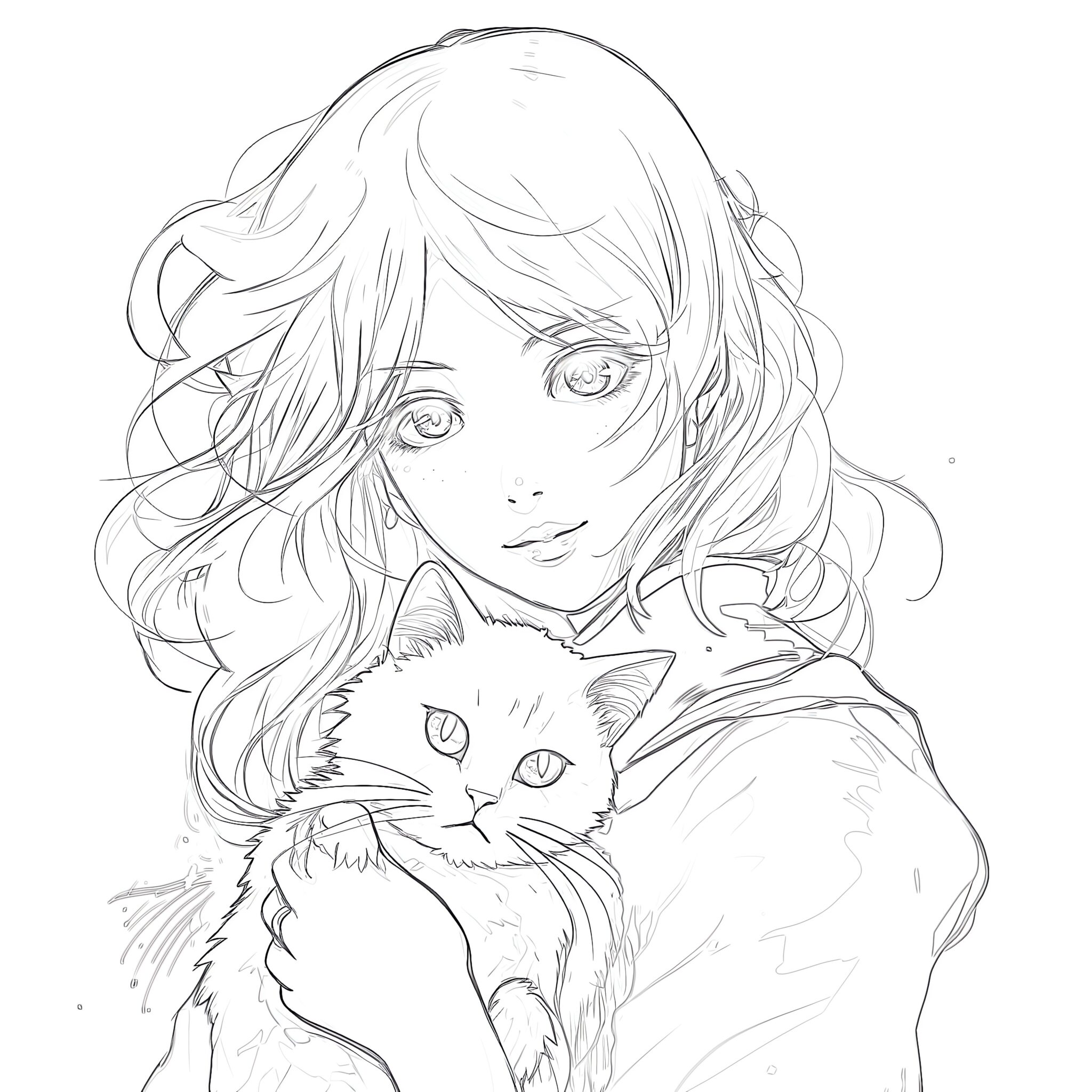 Cute Anime Cat Coloring Pages Coloring Pages Mimi Panda
