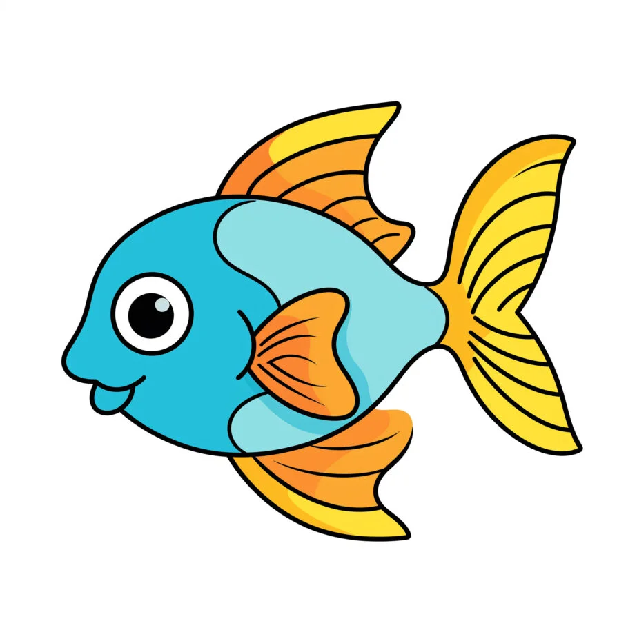 簡単な魚の塗り絵ページ 2